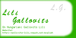 lili gallovits business card